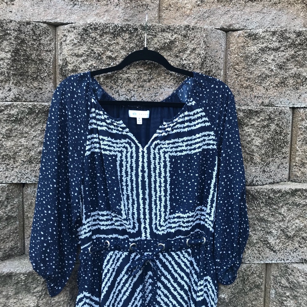 FEVER navy/white sheer dress